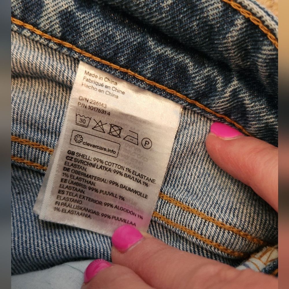 H&M Blue High Rise Denim Jeans, Size 2 - Picture 4 of 5